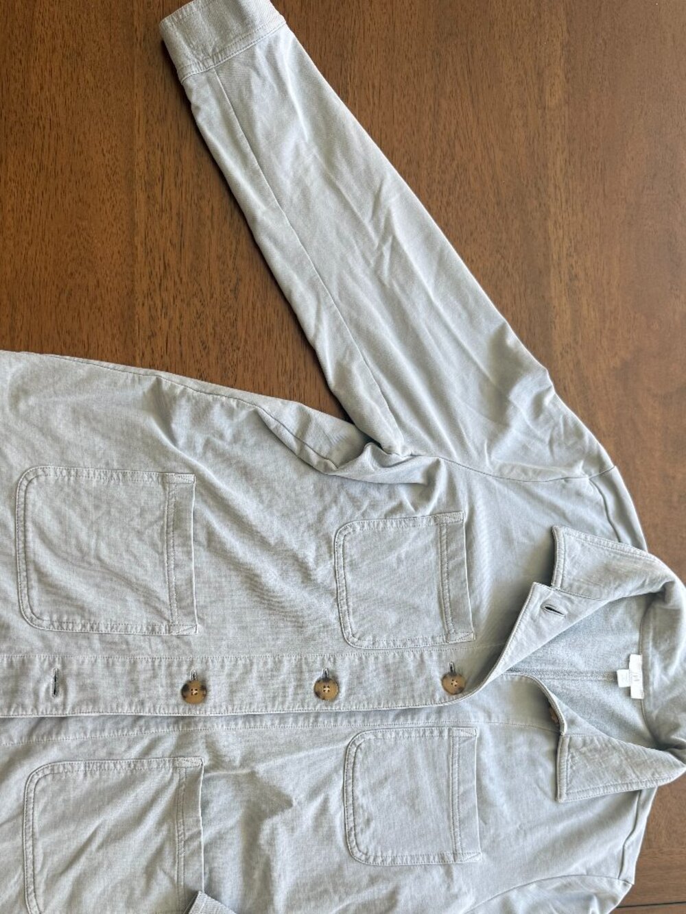 J.Jill Light Sage Utility Jacket | Women's Medium Petite | Cotton Blend Shacket - Picture 4 of 5